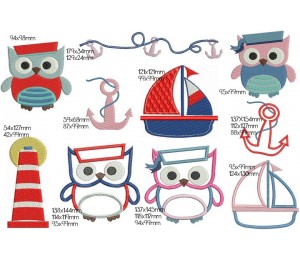 Stickdatei - Ahoi Eule Vollstich